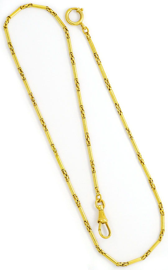 Foto 3 - Taschenuhrkette Halskette Gelbgold Zylinder Königskette, K2463