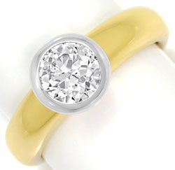 Foto 1 - Brillant-Solitär Ring 1,15 ct massiv Gelbgold-Weißgold, R6198