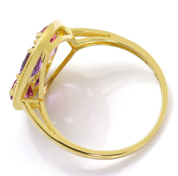 Foto 4 - Gold-Diamanten-Ring Ohrringe Collier, Amethyst Morganit, R6923