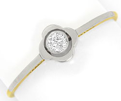 Foto 1 - Alter Zierlicher Diamant Solitaer Ring, Gelbgold-Platin, S4818
