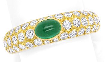 Foto 1 - Cartier Mimi Yellow Gold-Diamond Pavee and Emerald Ring, S9731